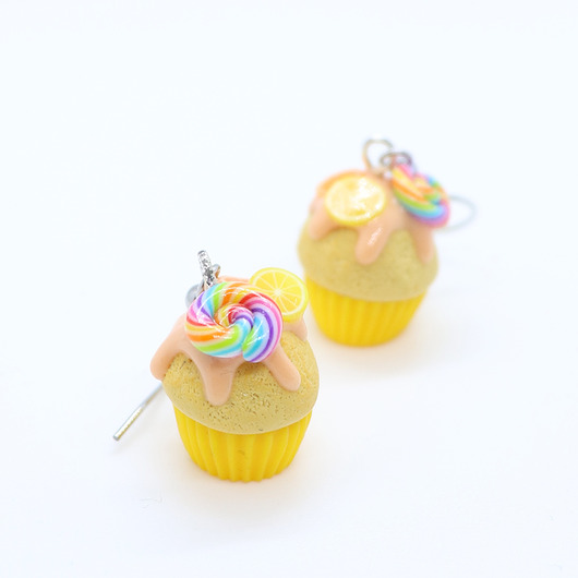 Muffinki z lizakami kolczyki Lemon Lovely