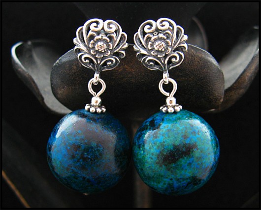 Kolczyki LUXURY- Chryzokola w Ornamentach Little Dreamer
