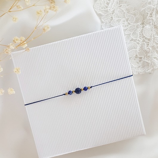 bransoletka lapis lazuli LEI handmade 