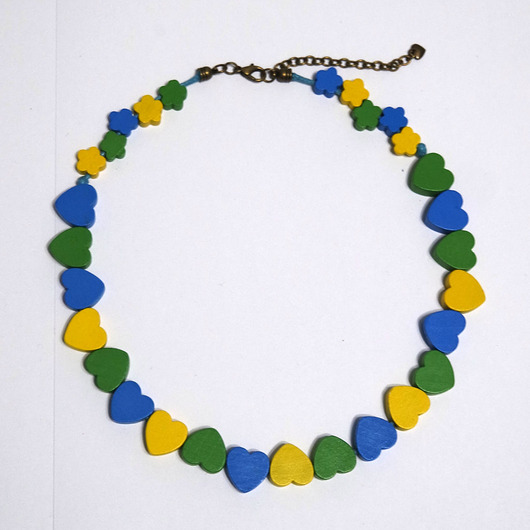 korale Korale - Serca -  drewniane, krótkie