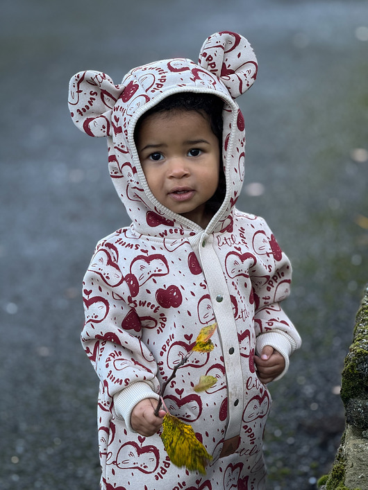 kombinezony dla niemowlaka Kombinezon Uszaty Jabłuszka na Mleczku