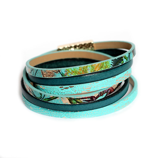 Bransoletka rzemienie Fun turkusowa Kociokwik Jewelry