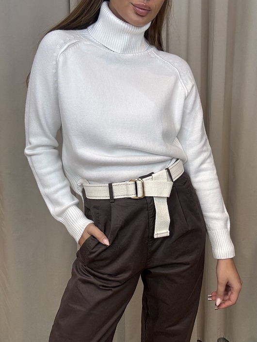 swetry damskie  Wiskozoswy golf  Bianco