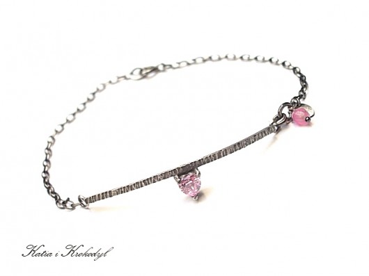 Pink heart  - bransoletka  Katia i krokodyl