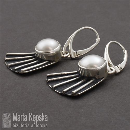 wachlarze z perłą - kolczyki Marta Kepska