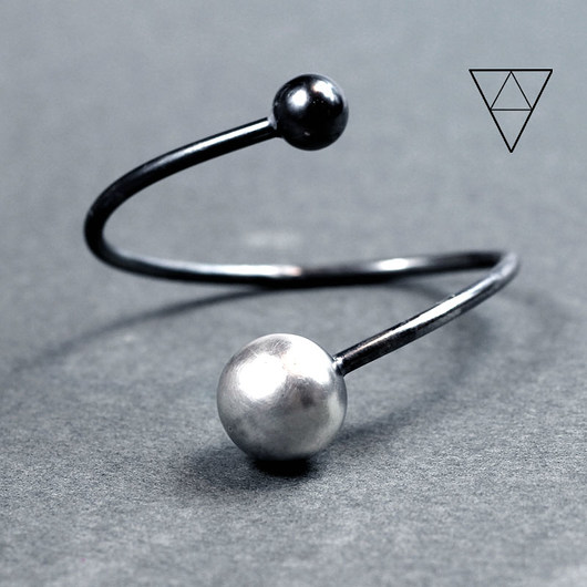 Srebrna minimalistyczna bransoleta ORBITAL II SHAMBALA