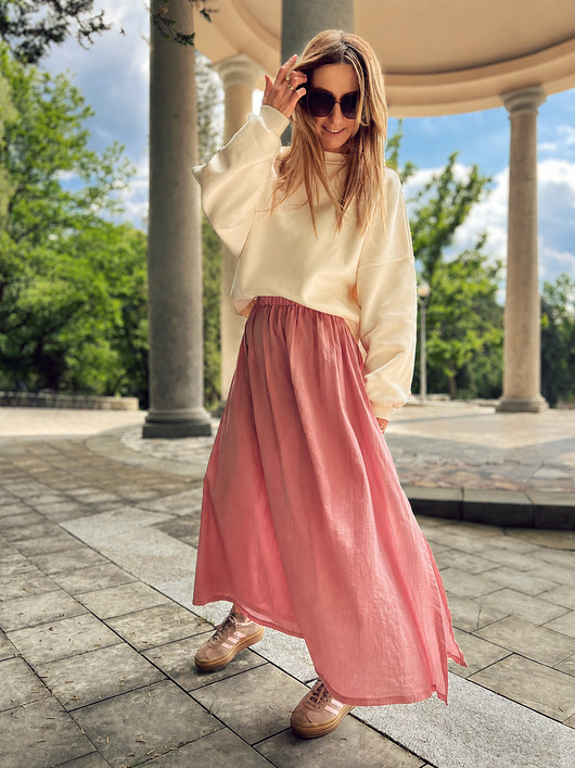 bluza bez kaptura damska Soft Spot / kremowa bluza basic