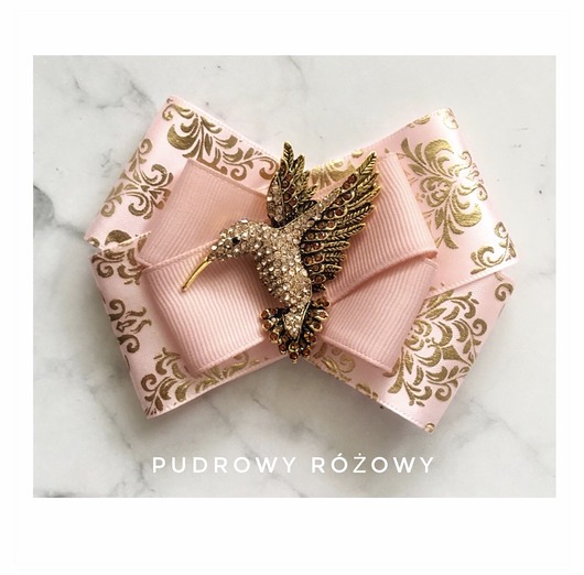 broszki Brosza  z Pudrowym Koliberkiem NEW