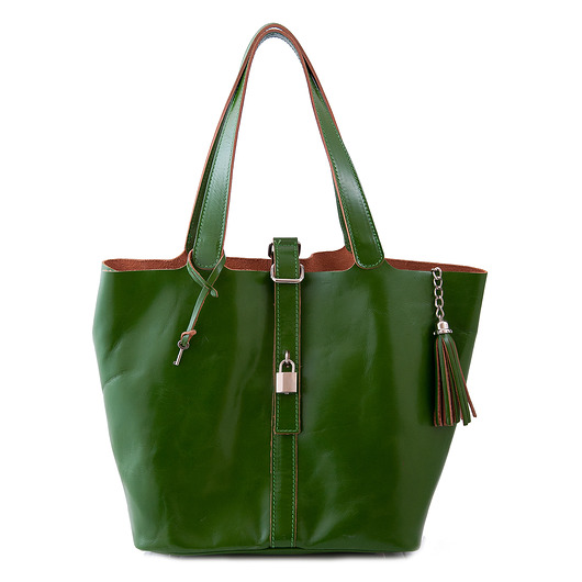 Torebka skórzana na ramię S 06 Green Vera Bags
