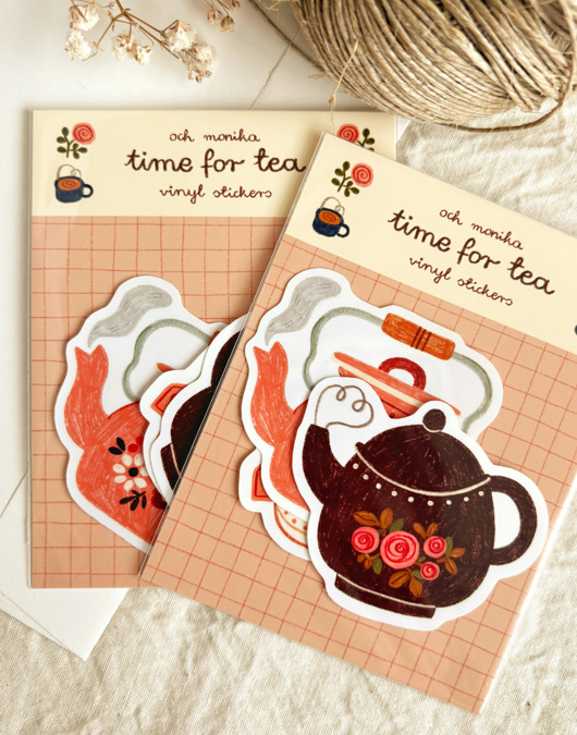 naklejki i wlepy Time For Tea - zestaw 3 naklejek winylowych