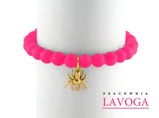 Pink neon & golden pendant. Lavoga