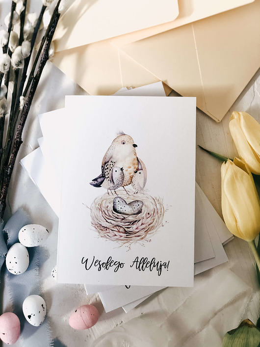 kartki wielkanocne Easter Birds