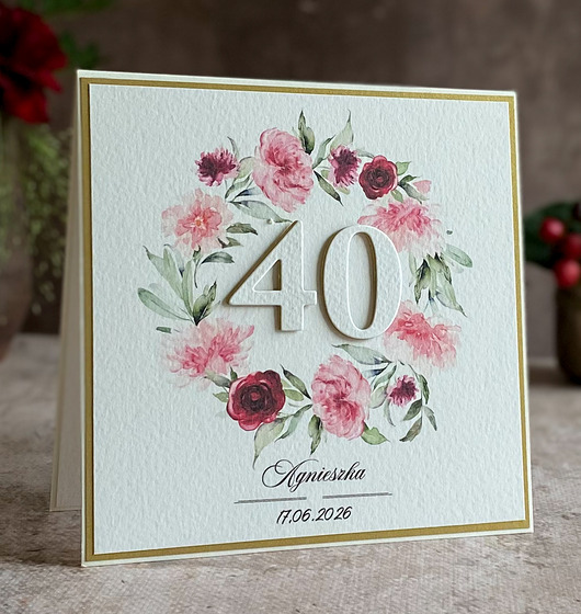 kartki scrapbooking Kartka urodzinowa z kopertą prezentową, BH 21a