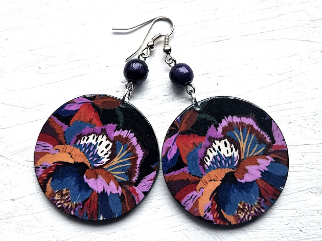 kolczyki drewniane Harmonia i chaos