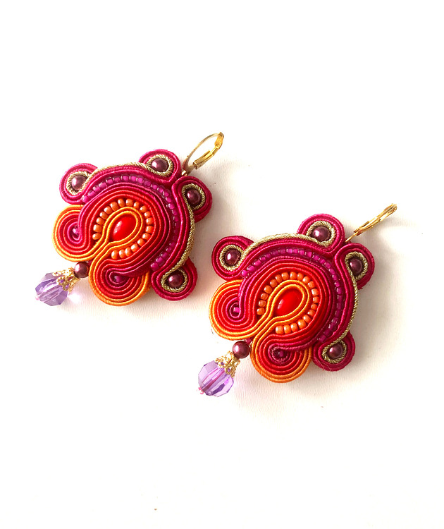 kolczyki soutache Sutaszowe kolczyki INDIA