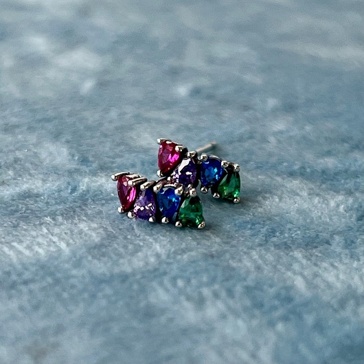 kolczyki srebrne Kolczyki srebrne 925 na sztyfcie z kolorowymi cyrkoniami