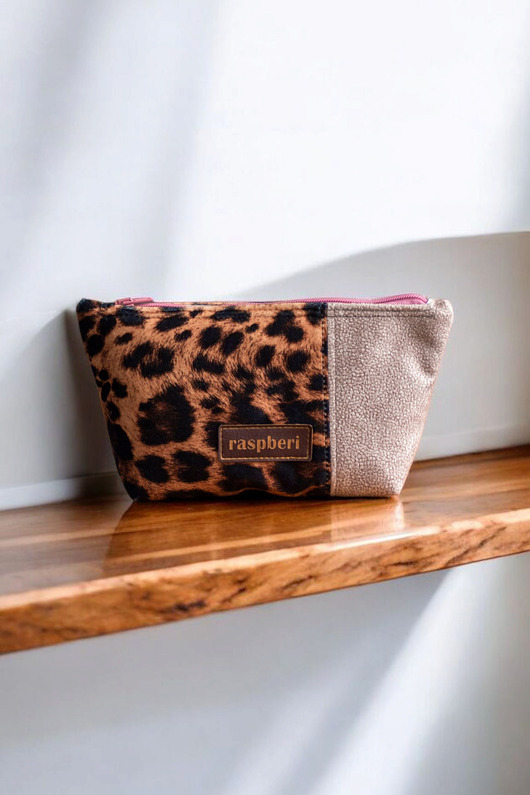 kosmetyczki Kosmetyczka MIDI panterka + beż