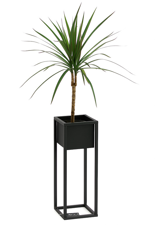 kwietniki Kwietnik Metalowy CUBO 70cm czarny