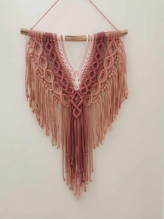 makramy Makrama w odcieniach różu - DOSTĘPNA od ręki