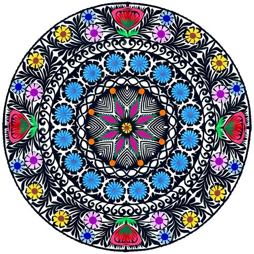 łowicka MANDALA mega 5 na ludowo