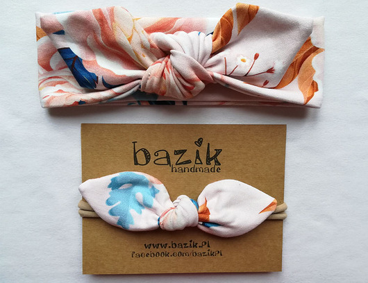 zestaw opasek bazikowe pudrowe róże bazik handmade