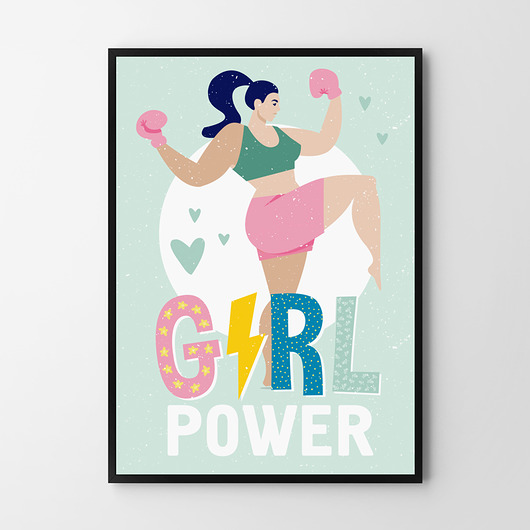 plakaty Girl Power - plakat mięta