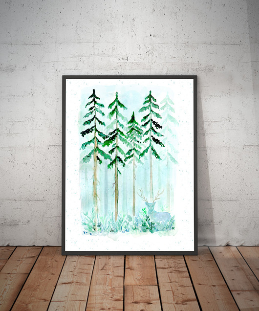 Plakat miętowy las kordecka art