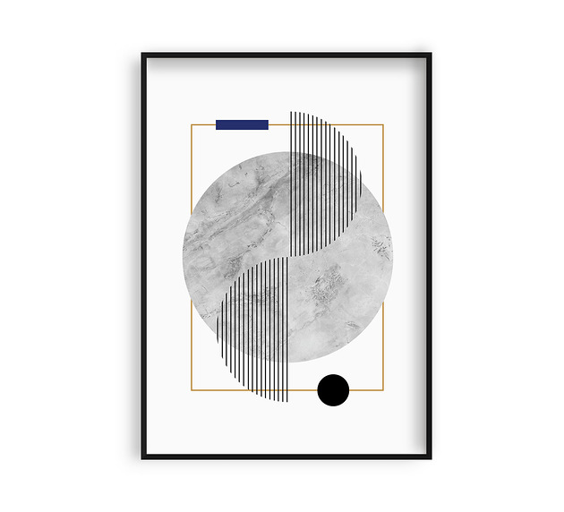 plakaty MARINE 3 -  GRANAT - plakat geometryczny