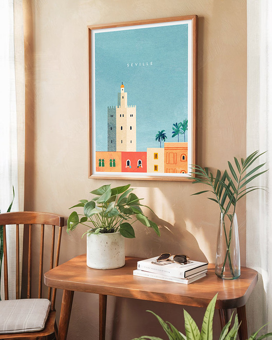 plakaty Sewilla Hiszpania - plakat 50x70 cm - Złota Wieża i panorama miasta