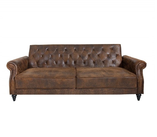 Sofa z funkcją spania Chesterfield brąz 220cm Home Design