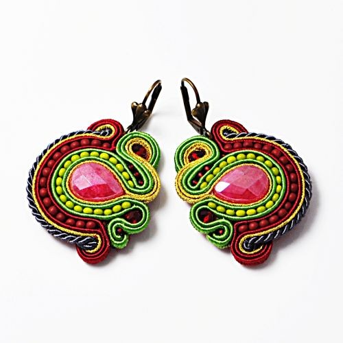 kolczyki soutache Sutaszowe kolczyki AGATY SWEET