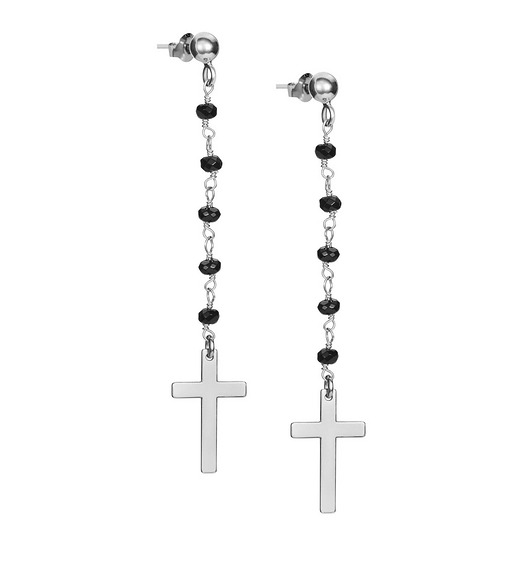 Kolczyki z krzyżykami na różańcu - srebro 925  Coccola JEWELLERY