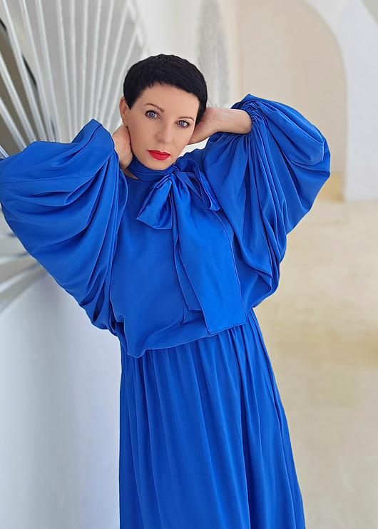 sukienki maxi damskie New SUKIENKA Blu santorini