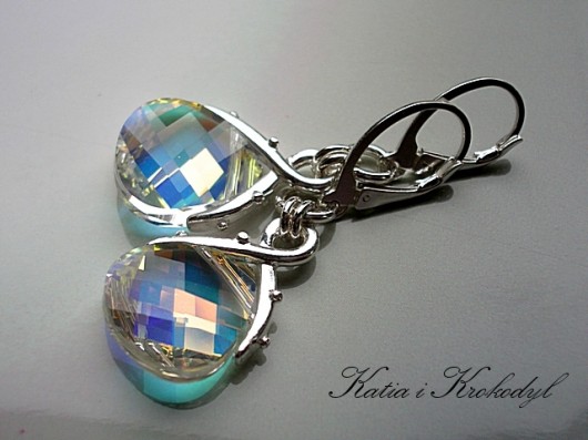 BRIOLETKI kryształ SWAROVSKI CRYSTAL AB Katia i krokodyl