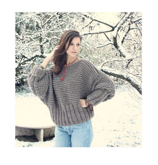 swetry damskie  Brązowy sweter handmade moher z wełną