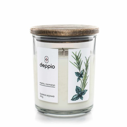 Świeca zapachowa - rozmaryn & mięta 410g deppio