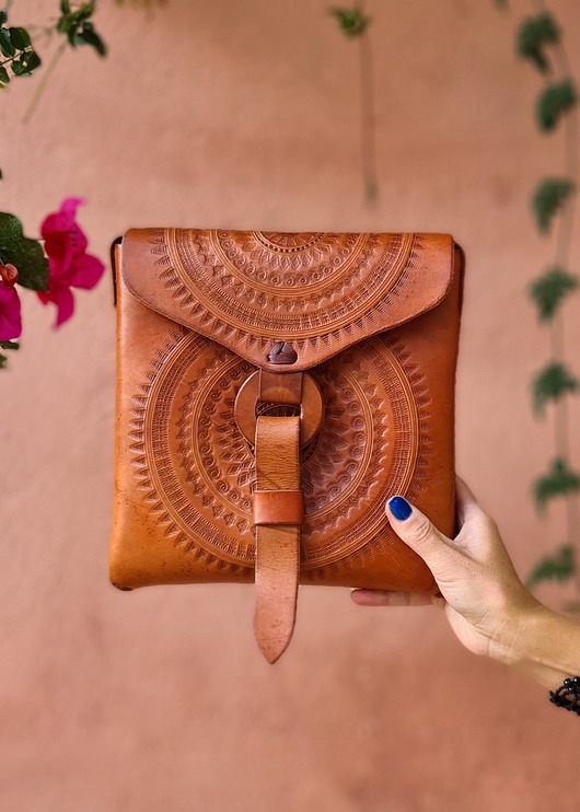 torby na ramię Torebka skórzana ręcznie robiona góralska Carola wzory zakopane