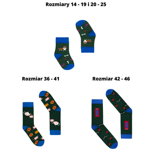 Zestaw 3 par skarpetek dla Rodziców i Niemowlaka FAVES. Socks&Friends