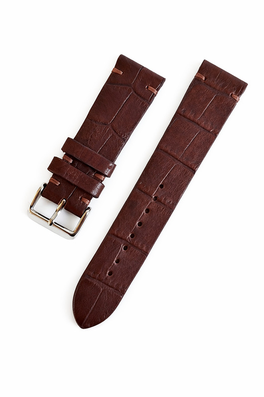 zegarki różne Pasek do zegarka  rozm: 20mm ciemny brąż krokodyl
