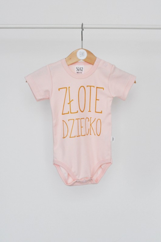 Body ZŁOTE DZIECKO różowy krótki rękaw Parents for babies