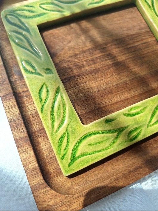 ramki na zdjęcia Ramka ceramiczna zielona