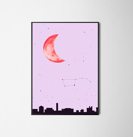 Księżyc nad miastem 50x70 cm michal cygan