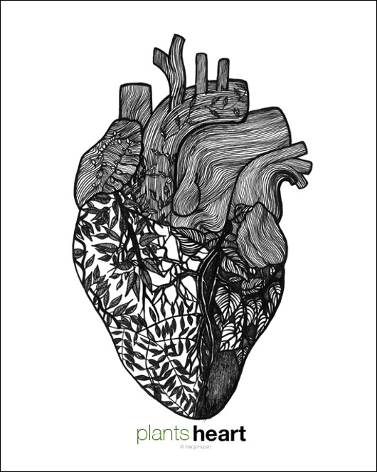 plants heart/  plakat/poster, wydruk cyfrowy Margo Hupert
