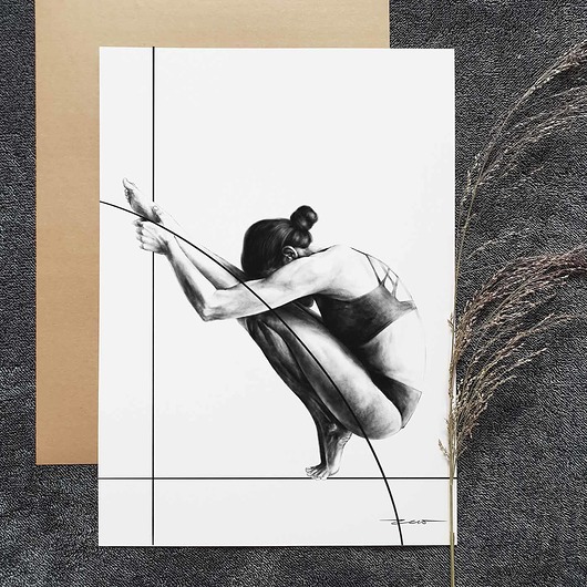 grafiki i ilustracje joga grafika ilustracja print  yoga drawing