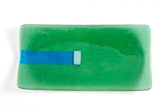 Zestaw prezentowy – zielony półmisek deserowy Fusing Glass
