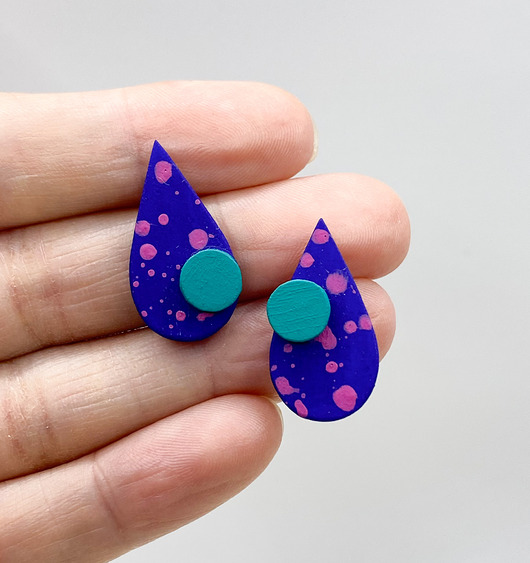 kolczyki drewniane Kolczyki Plamki