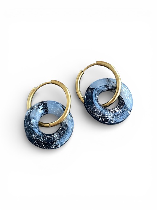 kolczyki z masy plastycznej Kolczyki galaktyka z gliny polimerowej