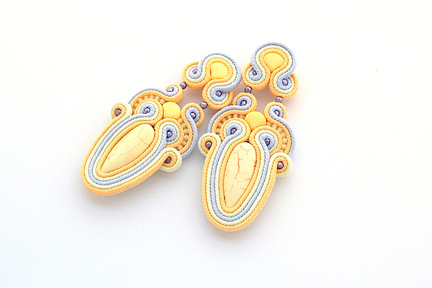 kolczyki soutache Wiosna w pastelowych kolorach 2