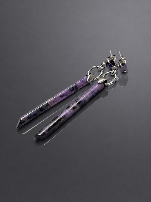 kolczyki srebrne Kolczyki srebrne Stick vol. 9/purple/