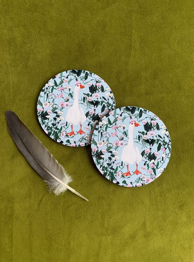 podkładki do kuchni Podkładki pod kubek- Gąska- Goose- Cup coasters